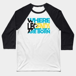 Bahamas Flag - Where Legends Are Born - Bahamian - Soca Mode Baseball T-Shirt